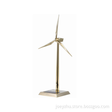 Zinc Alloy & ABS Plastic Blades Golden Metal Windmill for Solar Gifts